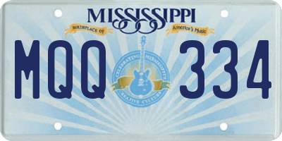 MS license plate MQQ334