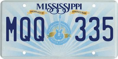 MS license plate MQQ335