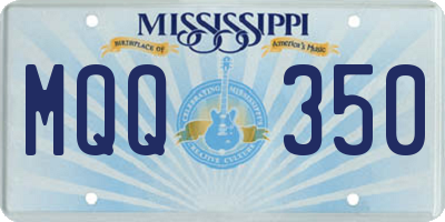 MS license plate MQQ350