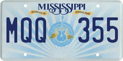 MS license plate MQQ355