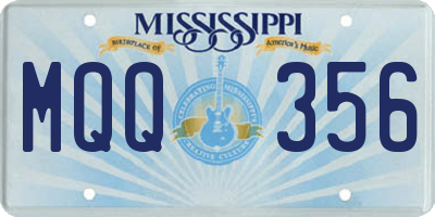 MS license plate MQQ356