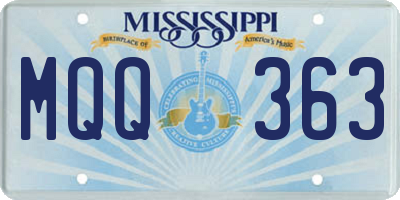 MS license plate MQQ363
