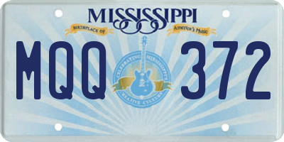 MS license plate MQQ372