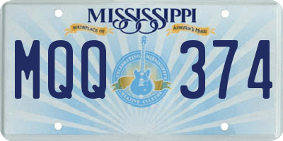 MS license plate MQQ374
