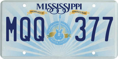 MS license plate MQQ377
