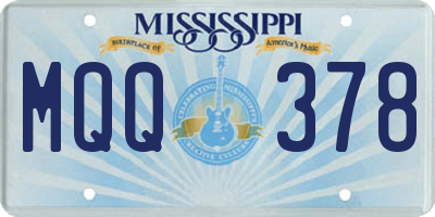 MS license plate MQQ378