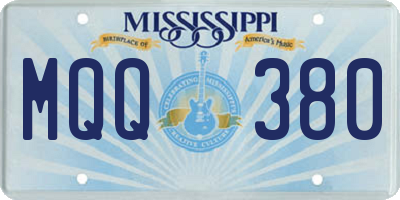 MS license plate MQQ380