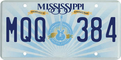 MS license plate MQQ384