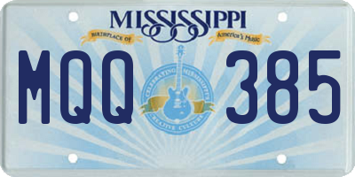 MS license plate MQQ385