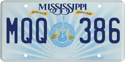 MS license plate MQQ386