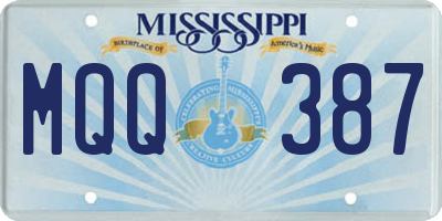 MS license plate MQQ387
