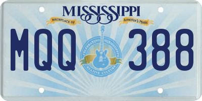 MS license plate MQQ388