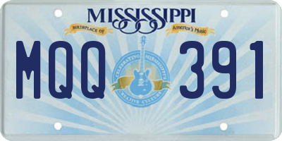 MS license plate MQQ391
