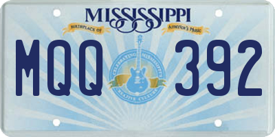 MS license plate MQQ392