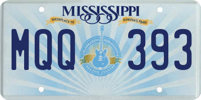 MS license plate MQQ393