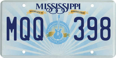 MS license plate MQQ398