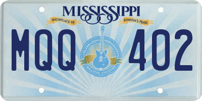 MS license plate MQQ402