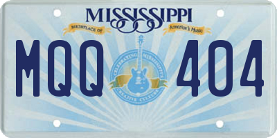 MS license plate MQQ404