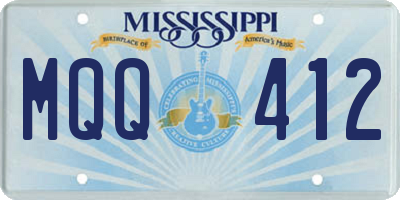MS license plate MQQ412
