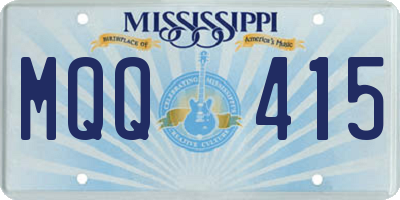 MS license plate MQQ415