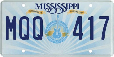 MS license plate MQQ417
