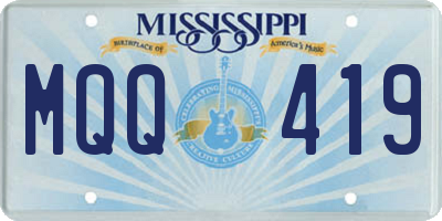 MS license plate MQQ419