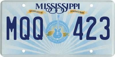 MS license plate MQQ423