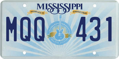 MS license plate MQQ431