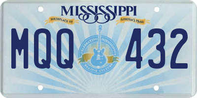MS license plate MQQ432