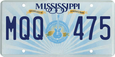 MS license plate MQQ475