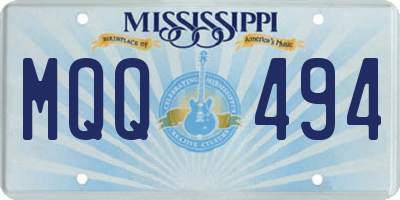 MS license plate MQQ494