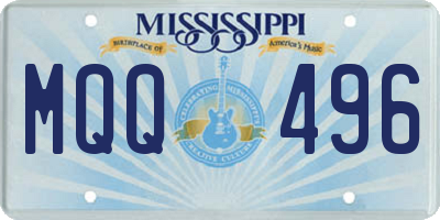 MS license plate MQQ496