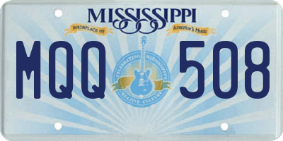 MS license plate MQQ508