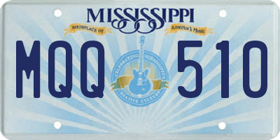 MS license plate MQQ510