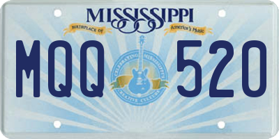 MS license plate MQQ520