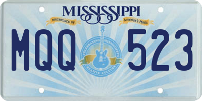 MS license plate MQQ523