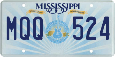MS license plate MQQ524
