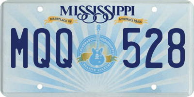 MS license plate MQQ528