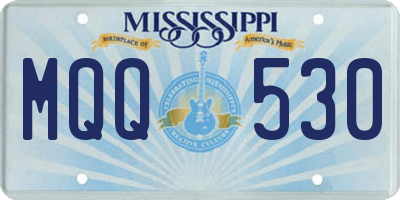MS license plate MQQ530