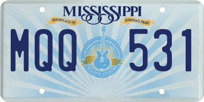 MS license plate MQQ531