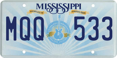 MS license plate MQQ533