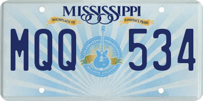 MS license plate MQQ534