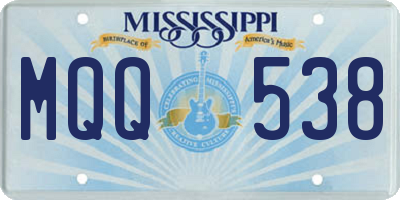 MS license plate MQQ538