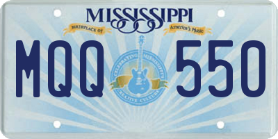 MS license plate MQQ550