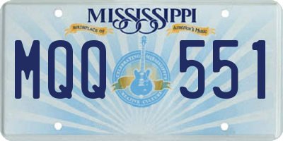 MS license plate MQQ551
