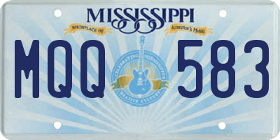 MS license plate MQQ583