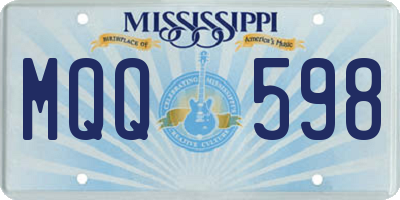 MS license plate MQQ598