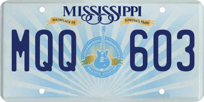 MS license plate MQQ603