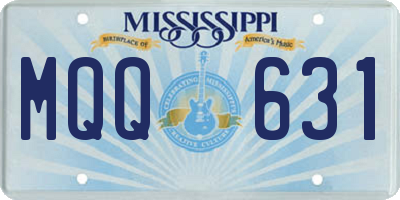 MS license plate MQQ631