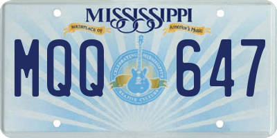 MS license plate MQQ647